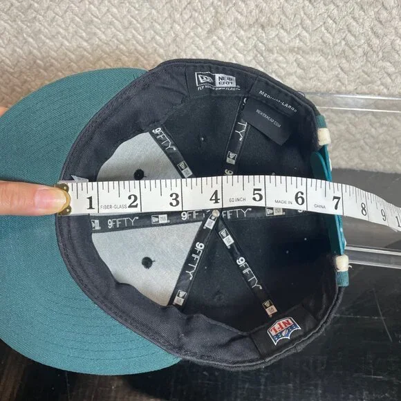 New Era Philadelphia Eagles Two-Tone Snapback Hat Black teal Sz M/L Sportswear‎ - Picture 9 of 10